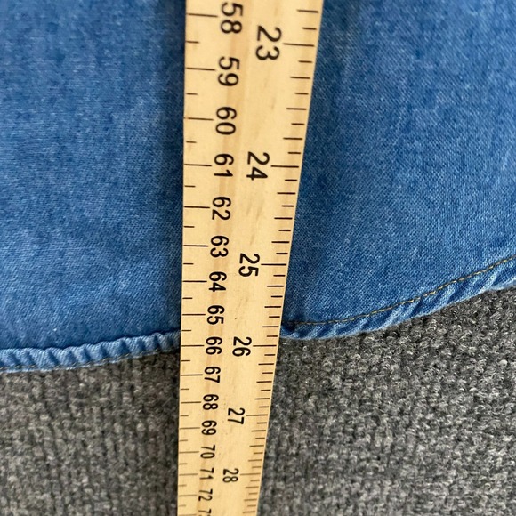 Vintage Rafaella Shirt Womens M Blue Holiday Bears Button Up Christmas Denim - Picture 10 of 10